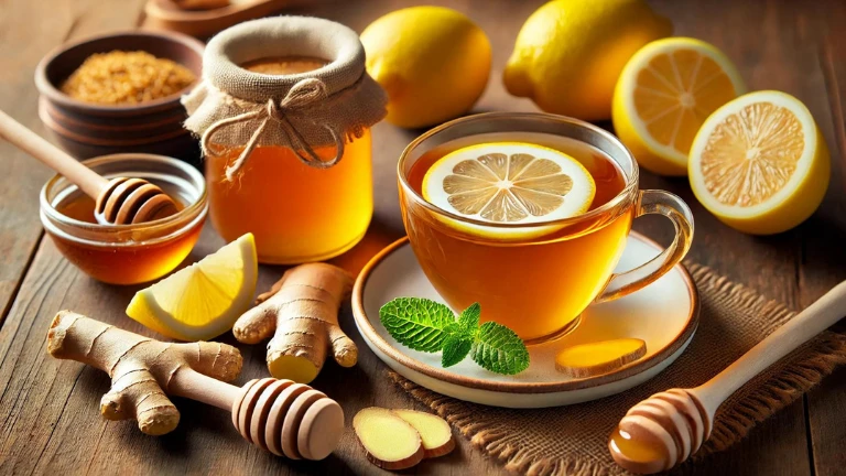 honey, ginger and lemon tea